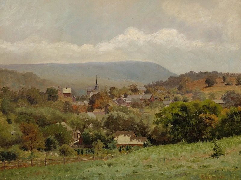 1864-Louis Michel Eilshemius - Villaggio